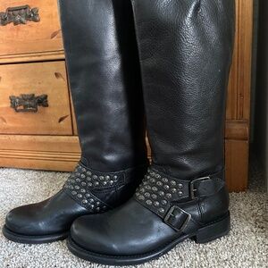 FRYE Tall Black Leather Boots
